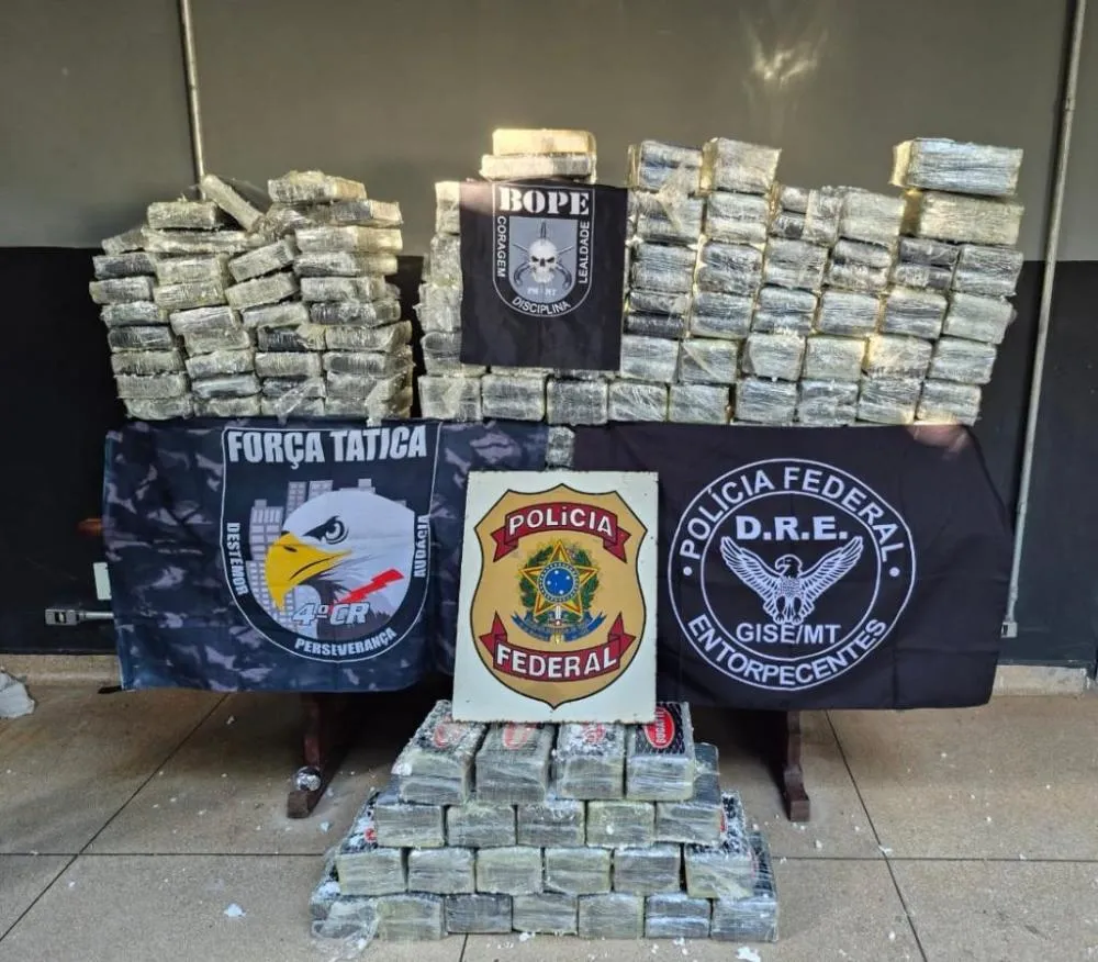 Forças de segurança do MT apreendem 250 quilos de cocaína e causam prejuízo de R$ 15 milhões às facções criminosas