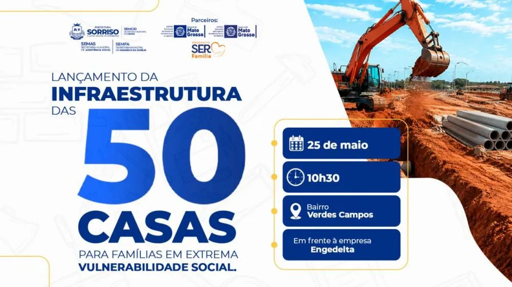 Sorriso (MT) inicia implantação de infraestrutura para 50 unidades habitacionais