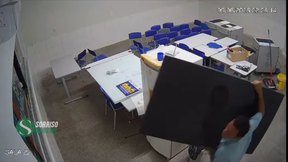 Homem é preso após furtar televisão e chromebooks de escola estadual em Sorriso